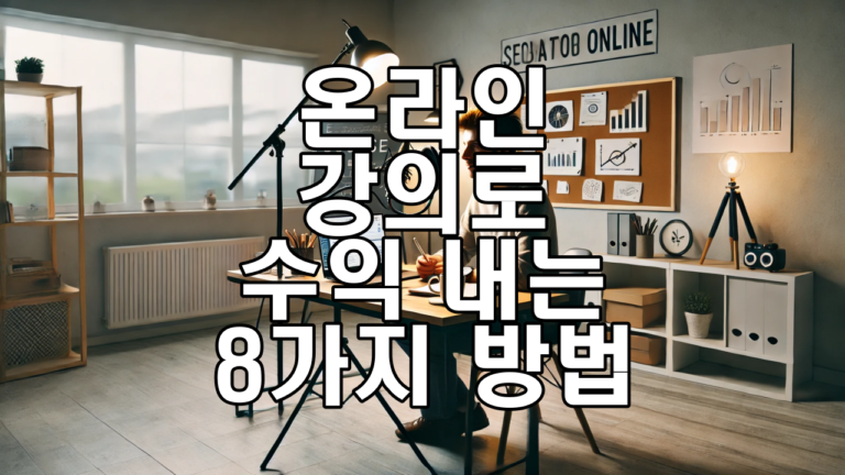 2024년 온라인 강의로 수익 내는 최신 트렌드와 8가지 방법
