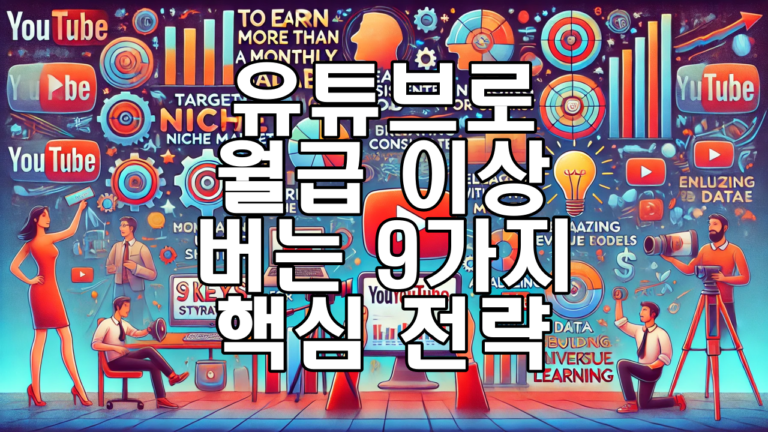 유튜브로 월 300만 원 이상 버는 9가지 핵심 전략