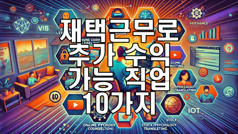2024년 재택근무로 월 100만원 추가 수익 가능 직업 10가지 총정리