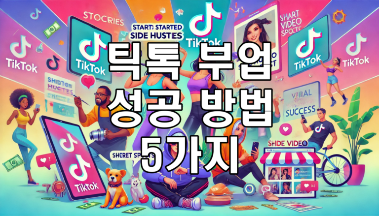 틱톡 부업 성공 방법 5가지