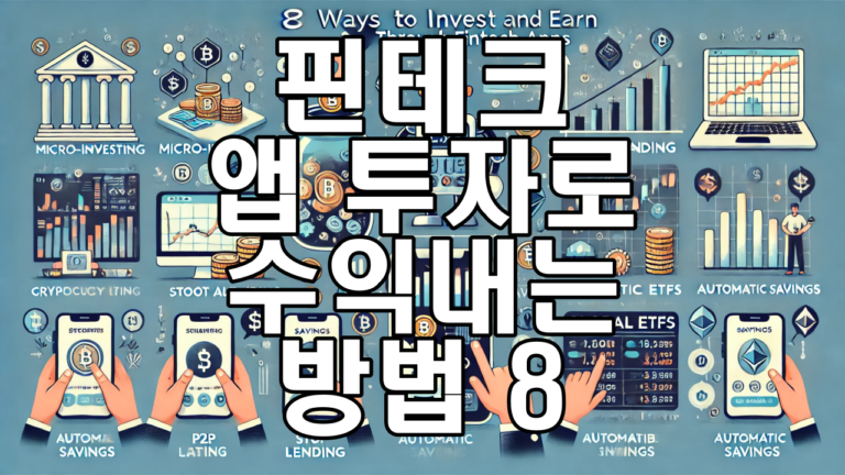핀테크 앱으로 투자하는 8가지 스마트한 방법
